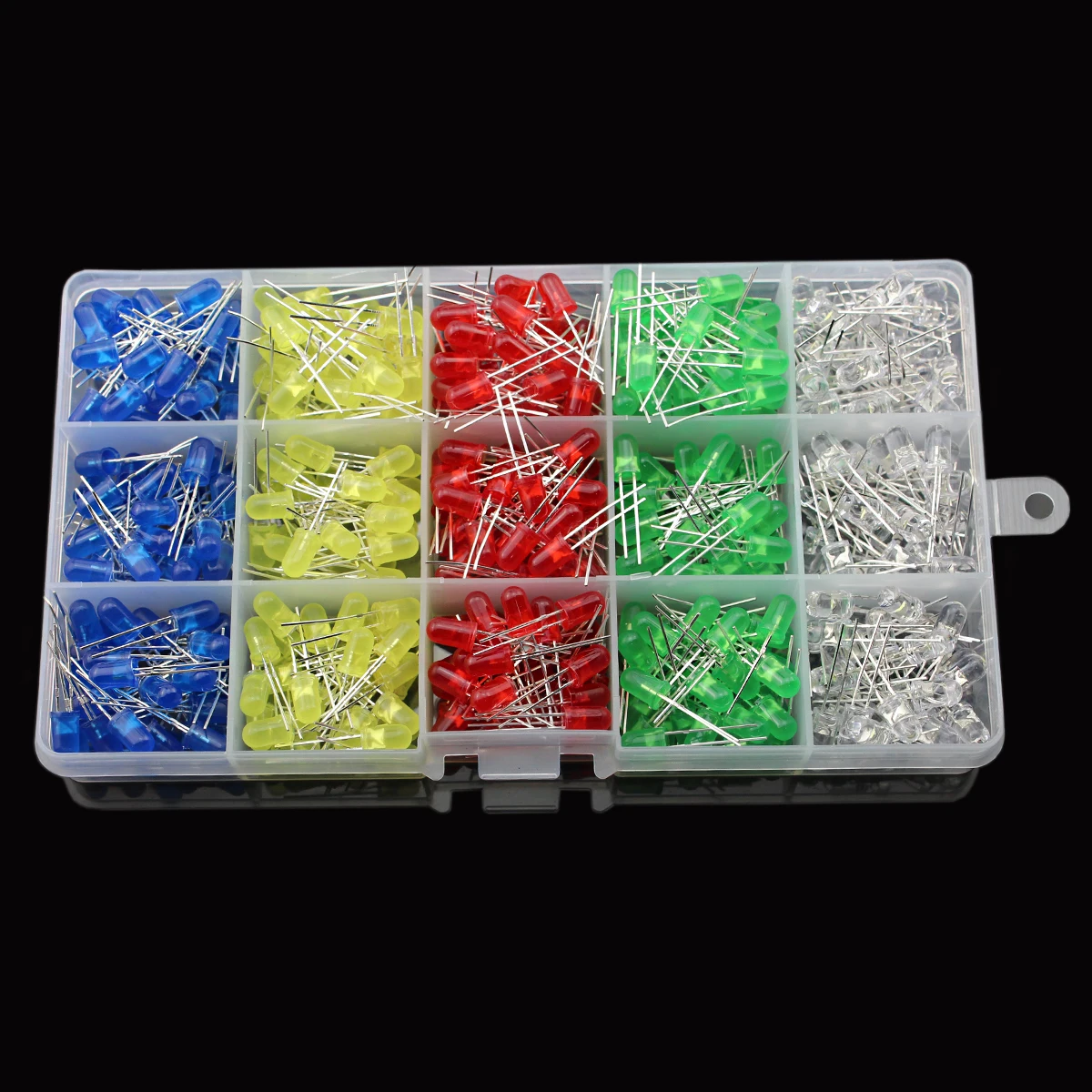 5-mm-LED-Dioden-Sortiment, 5 Farben Rot Grün Blau Gelb (500 Stück) – Bild 5