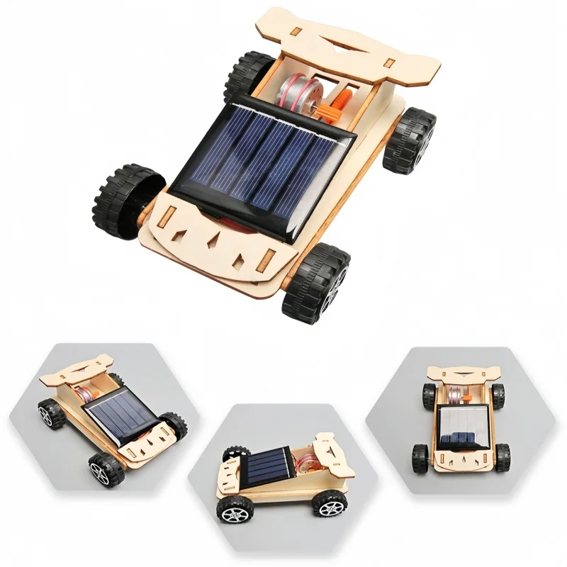 Solarbetriebenes Automodellbausatz - Lernspielzeug für Kinder, wissenschaftliches Experimentierspielset