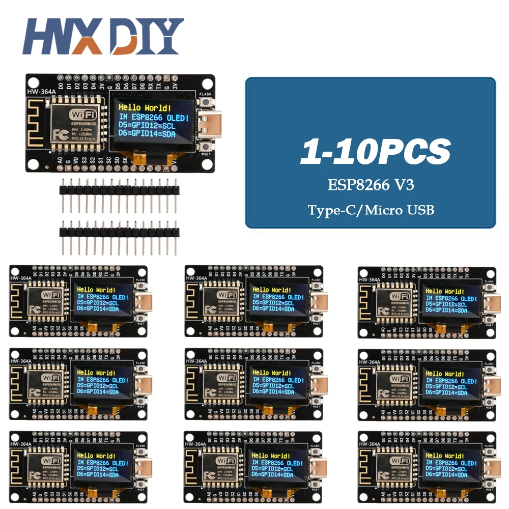 Nodemcu esp8266 v3 Entwicklungs board mit 0,96 Zoll oled Display ch340 ESP-12F WLAN-Modul TYPE-C
