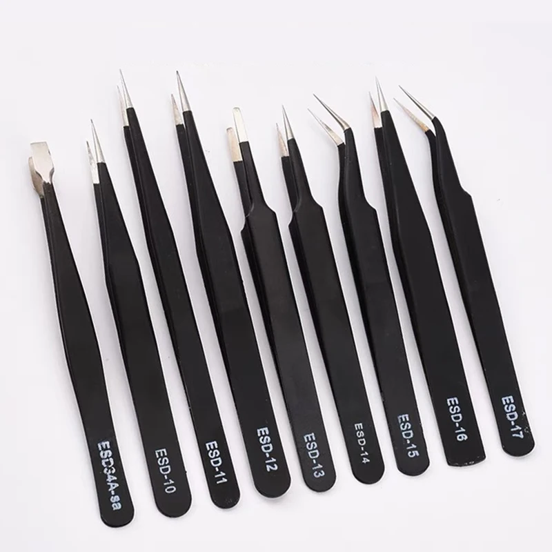 ESD Edelstahl Pinzette Präzision Antistatische Industrielle Reparatur – Bild 4