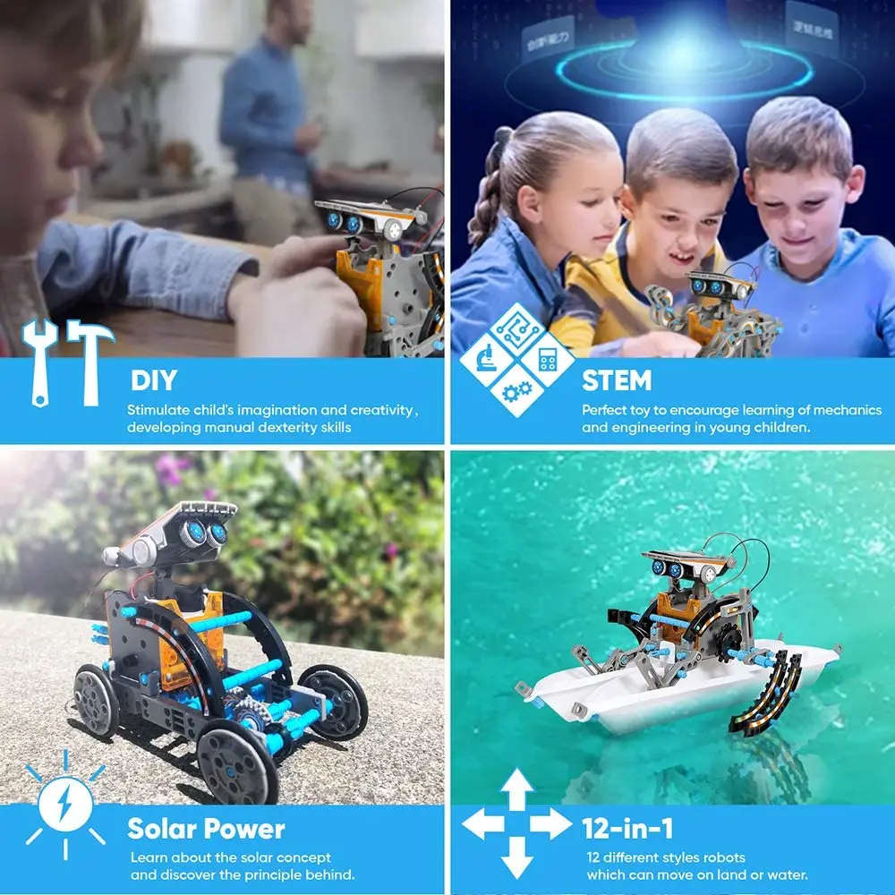 STEM 13-in-1 Bildung Solar Roboter Spielzeug DIY Gebäude Wissenschaft – Bild 6