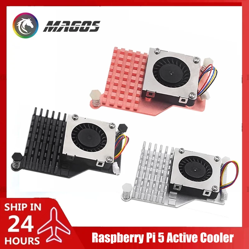 Raspberry Pi 5 Aktiver Kühler, Kupfer- oder Aluminium-Kühlkörper + PWM-Geschwindigkeitsregelbarer Lüfter