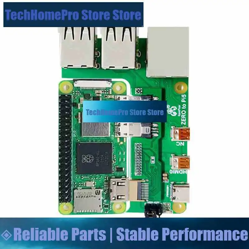 TechHP Raspberry Pi Zero 2W - optionales Kit: Zero 2W, 3-USB-RJ45-Adapterplatine + 32-GB-SD-Karte