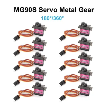 MG90S Servo mit Vollmetallgetriebe 9g 180 360 SG90 Verbesserte Version für Hubschrauber Flugzeug Boot Auto