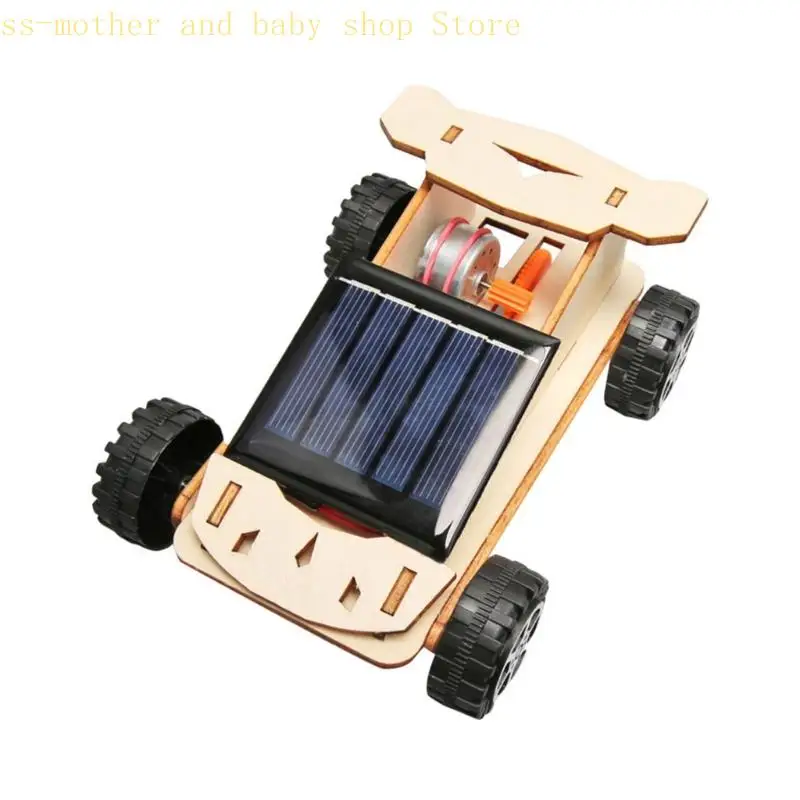 066B Solar-Rennwagen-Baukasten aus Holz, Wissenschaftsprojekt, Spielzeug für Kinder, Montageprojekt