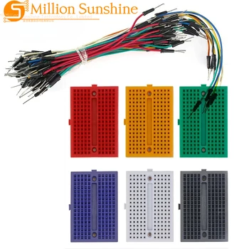 170-Punkt Mini-Steckbrett-Kit + 65 Stück Lötfreie Flexible Steckbrett-Verbindungskabel für Arduino