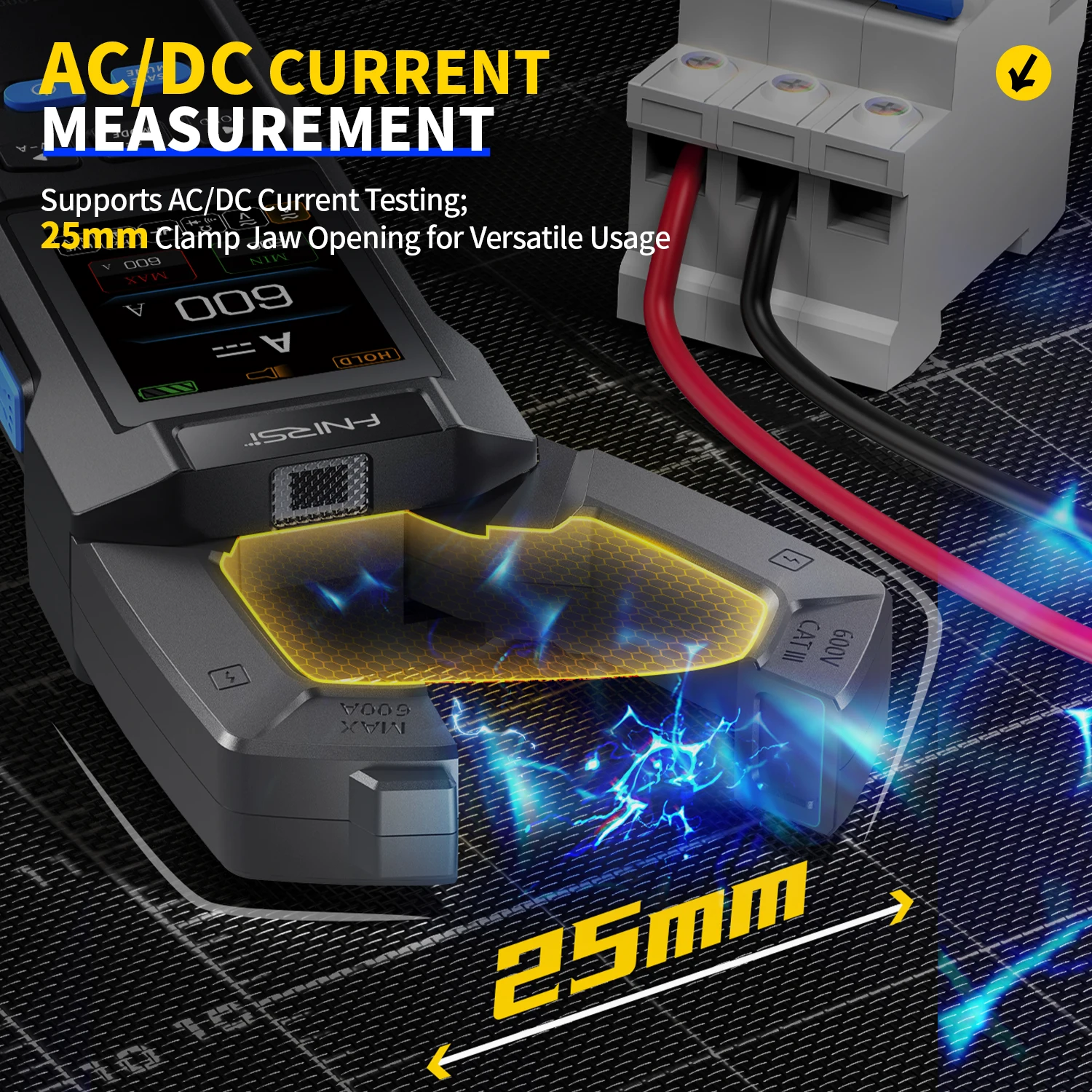 FNIRSI DMC-100 Digitales Multimeter 10000 Anzeigen AC/DC mit Stromzange USB-Tester 600A Amperemeter NCV
