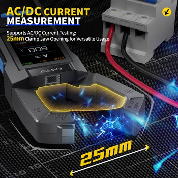 FNIRSI DMC-100 Digitales Multimeter 10000 Anzeigen AC/DC mit Stromzange USB-Tester 600A Amperemeter NCV