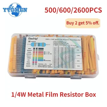 1R~10M Widerstandssatz 1/4W 0,25W Metallschichtwiderstand sortiertes Kit, DIY elektronische Widerstandsbox