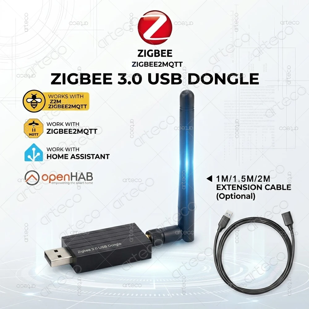 Zigbee 3.0 USB-Dongle CC2652P Drahtloser Koordinator Router Antenne Gateway Hub für Home Assistant Zigbee2MQTT