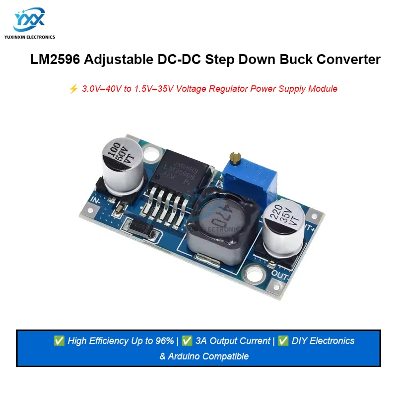 LM2596 Einstellbare DC zu DC Step Down Buck Converter Modul 3,0-40V – Bild 2