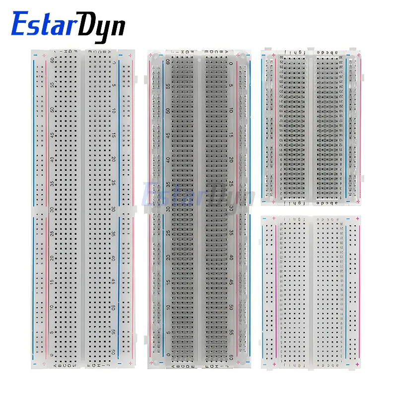 Estardyn MB102 Lötfreies Steckbrett 830/400 Löcher PCB Prototyping – Bild 2