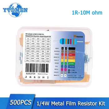 Metall Film Widerstand Sortierte Kit 1/4W 1% 1R ~ 10M ohm Widerstand Diy elektronische Kit