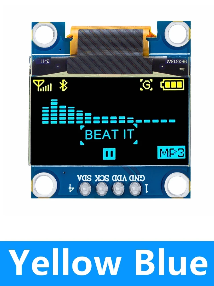 ‌ 0,96 Zoll I2C SSD1306 OLED-Anzeigemodul - 128 x 64 zweifarbiger (Gelb/Blau) Bildschirm für Arduino
