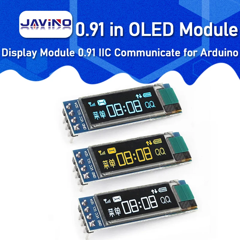 0,91 inch OLED modul 0.91 "weiß/Blau OLED 128X32 OLED LCD LED SSD1306 Display Modul 0.91" IIC kommunizieren
