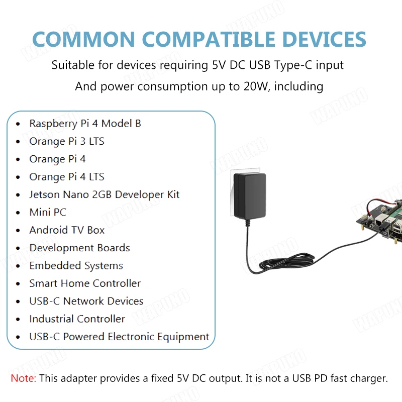 5V 4A USB Typ-C Netzteil 20W AC-Adapter für Raspberry Pi 4 Modell B – Bild 4