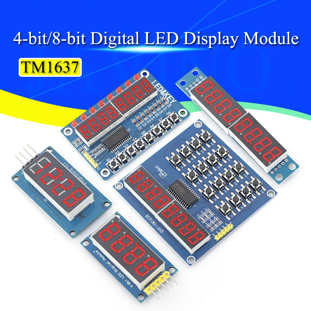 TM1637 4-Bit / TM1638 / 74HC595 8-Bit Digitales LED-Anzeigemodul 7-Segment 0,36 Zoll Uhr ROTE Anodenröhre