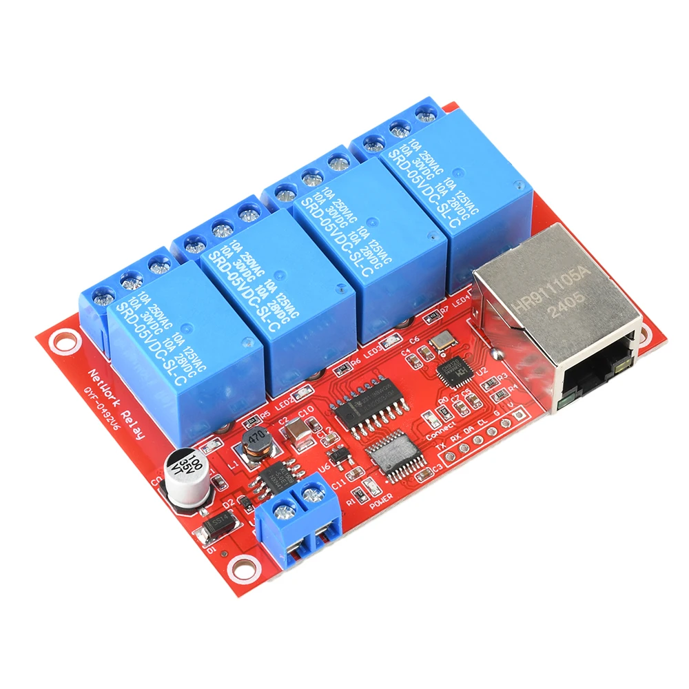 Relaismodul 4/8 Kanal 5V 12V 24V TCPIP Netzwerk-Relaismodul LAN-Steuerung Intelligentes Gerät Fernbedienung