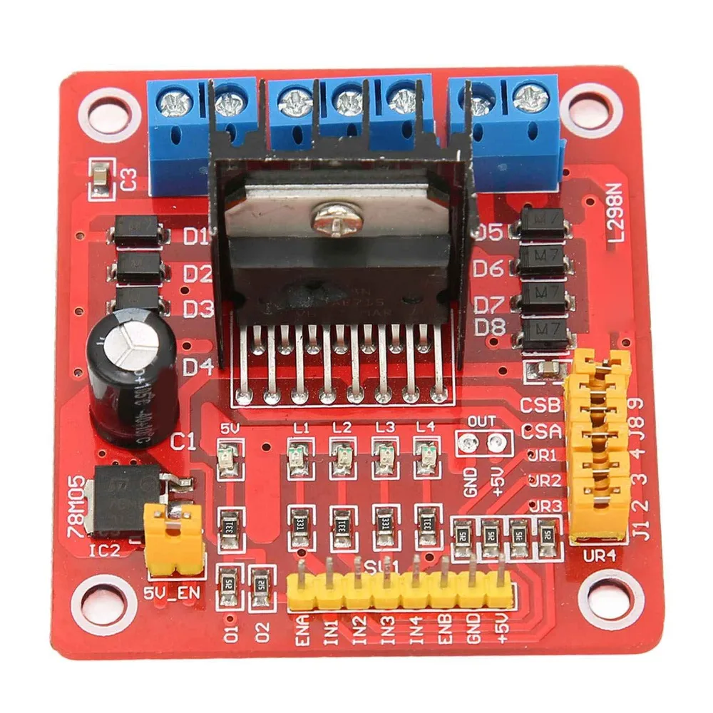 L298N Schrittmotor-Treibermodul 5V-35V 2A DC-Motorsteuerplatine Kompakte Größe Einfach zu Installieren Dual