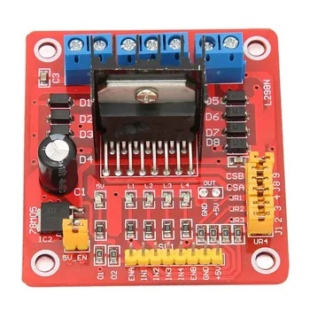 L298N Schrittmotor-Treibermodul 5V-35V 2A DC-Motorsteuerplatine Kompakte Größe Einfach zu Installieren Dual