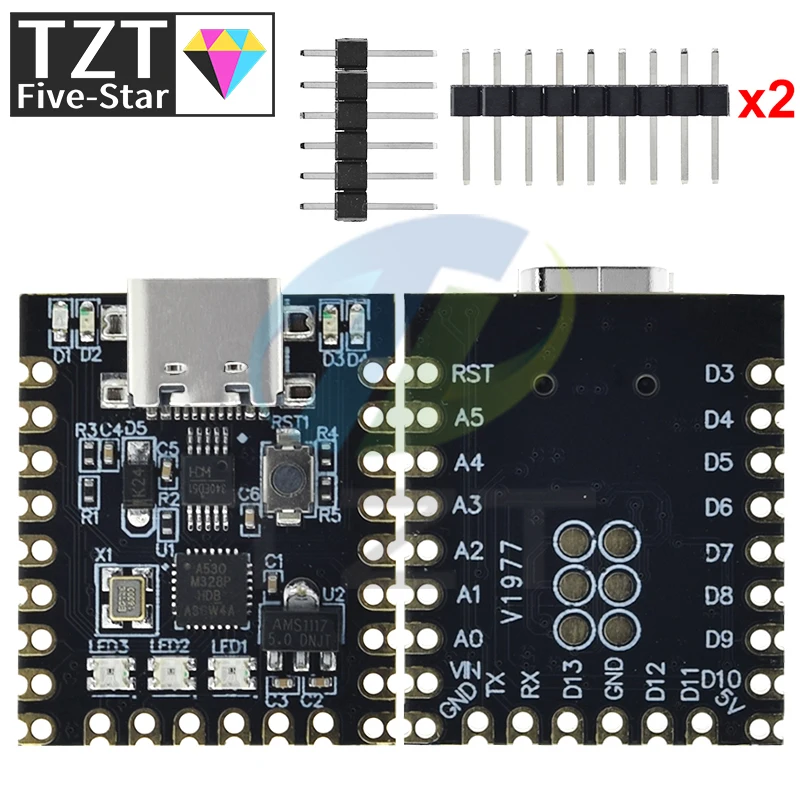 TZT 1/2PCS NANO V3.0 / Nano SuperMini Typ-C Entwicklungsboard Atmega328p Chip Ch340 Serial Port für Arduino