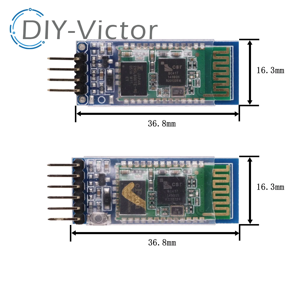 HC-05 hc05 rs232 drahtloses modul für arduino serielle 6 pin bluetooth – Bild 6