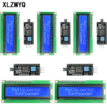 LCD1602 1602A LCD Modul Ebene Umwandlung Modul Gelb Grün Bildschirm 16x2 LCD Display IIC/I2C (5 Stück)