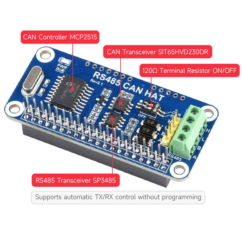 Raspberry Pi RS485 CAN HAT 3,3 V MCP2515 SP3485 SPI-Schnittstelle – Bild 3