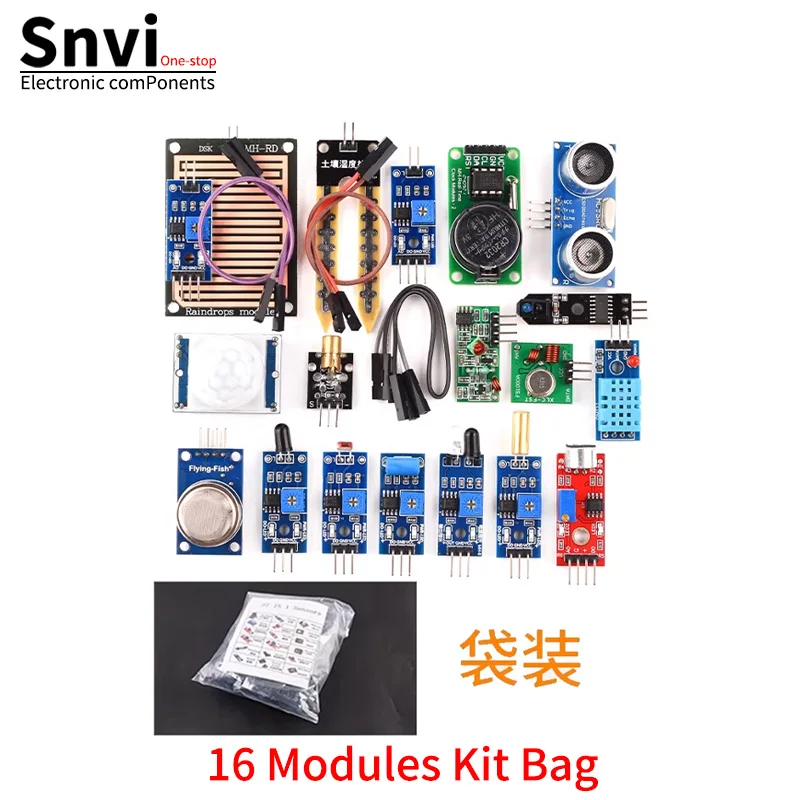 45-in-1 Sensormodule Starter-Kit mit Steckbrett, Jumper-Kabeln, Lern- und Experimentierset für Arduino UNO R3