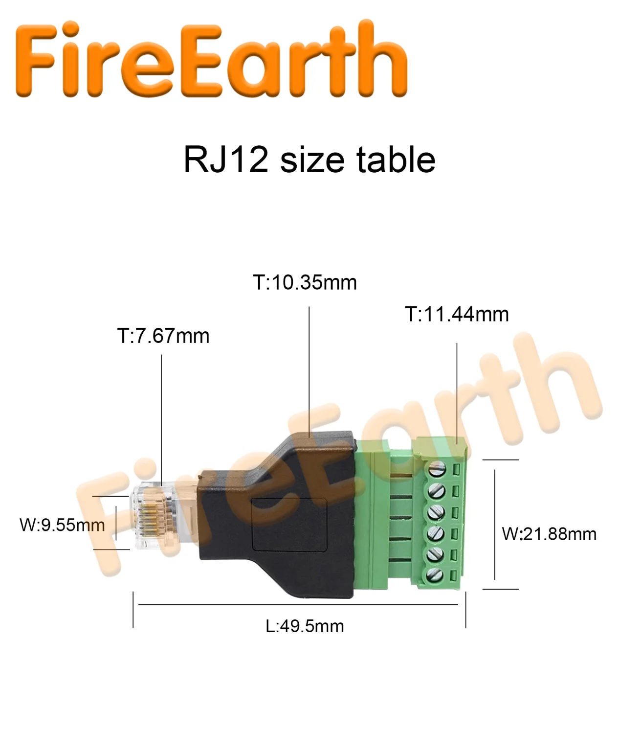 RJ12 6P6C Stecker auf 6Pin Schraubklemmenblock-Adapter RJ11/RJ12 – Bild 3