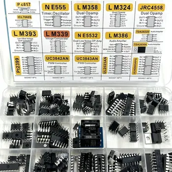 Sortiment IC-Chip-Kit Operationsverstärker Oszillator PC817 NE555 LM358 LM324 Transistor-Array (150 Stück)