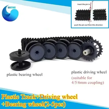 Kunststoffräder + Kunststoffschienen-Set, Zubehör für Roboter-Tank-Chassis, Kunststoff-Fahr-/Lagerrad