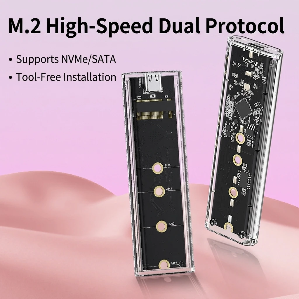 M.2 NGFF/NVME zu USB3.0 Mobiles Festplattengehäuse SATA SSD Typ-C – Bild 3