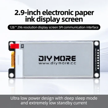 2,9-Zoll-E-Ink-Display DC 2,2-3,7 V SSD1680Z-Chip Ultra-Weitwinkel-E-Paper-Monitor für Regaletiketten