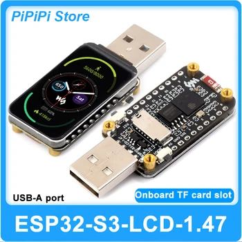 ESP32-S3-Entwicklungsboard mit 1,47-Zoll-LCD, 240 MHz Dual-Core, 16 MB Flash, 8 MB PSRAM, TF-Kartensteckplatz