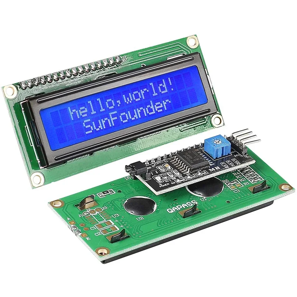 LCD1602 I2C LCD-Modul Blau/Gelb Grüner Bildschirm 16x2 Zeichen – Bild 3