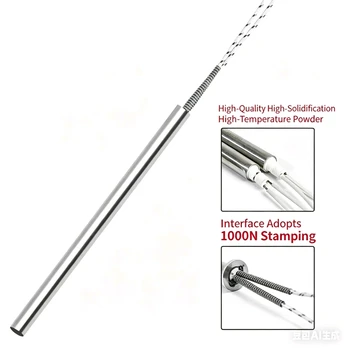 220V 8mm Durchmesser. Elektrische Heizpatrone 8x40 8x60 8x80 8x100 8x120 8x150 8x200mm Edelstahl (5 Stück)