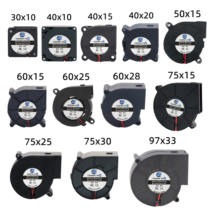 30MM 40MM 50MM 60MM 75MM 97MM Kühlventilator Bürstenloser Motor Gehäuselüfter Gebläseventilator