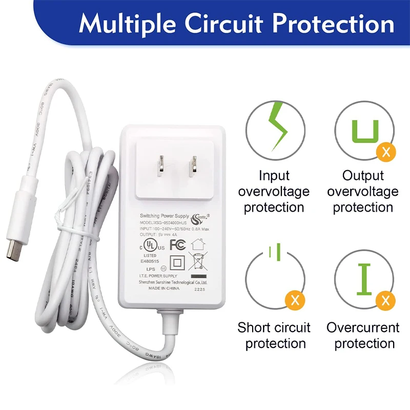 5V 4A Netzteil DC 20W USB Typ C Netzteil EU US UK Stecker für Orange – Bild 2