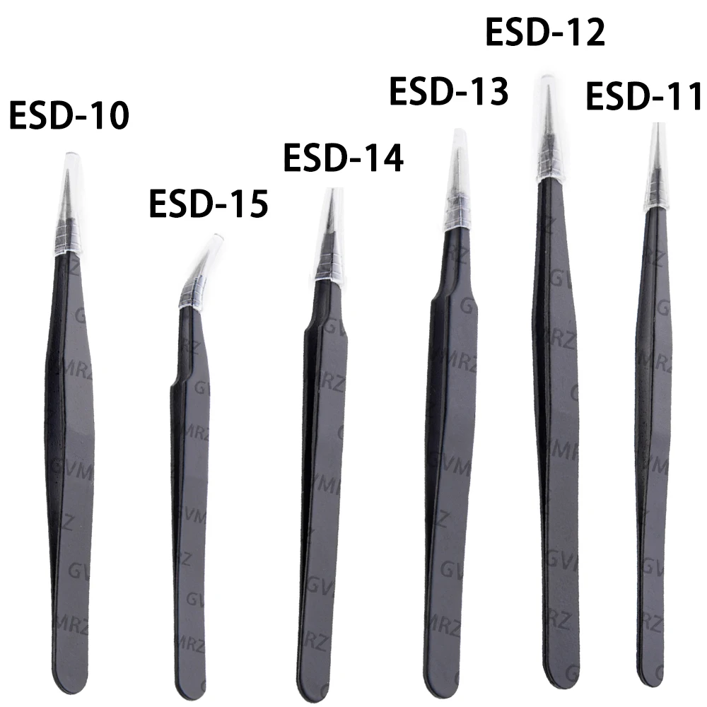 Pinzette ESD-10 ESD-11 ESD-14 Antistatisch für DIY-Projekte & Elektronik-Reparaturen Präzisionsmontage ESD-12