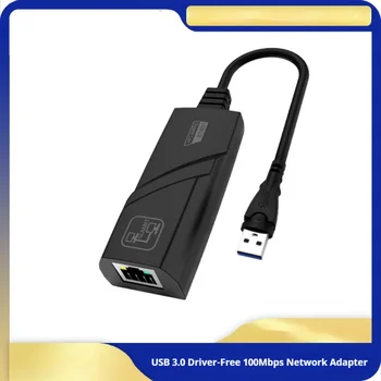 USB 3.0 zu RJ45 Ethernet-Adapter, 100Mbps Kabelgebundener Netzwerk-Dongle, Treiberlos