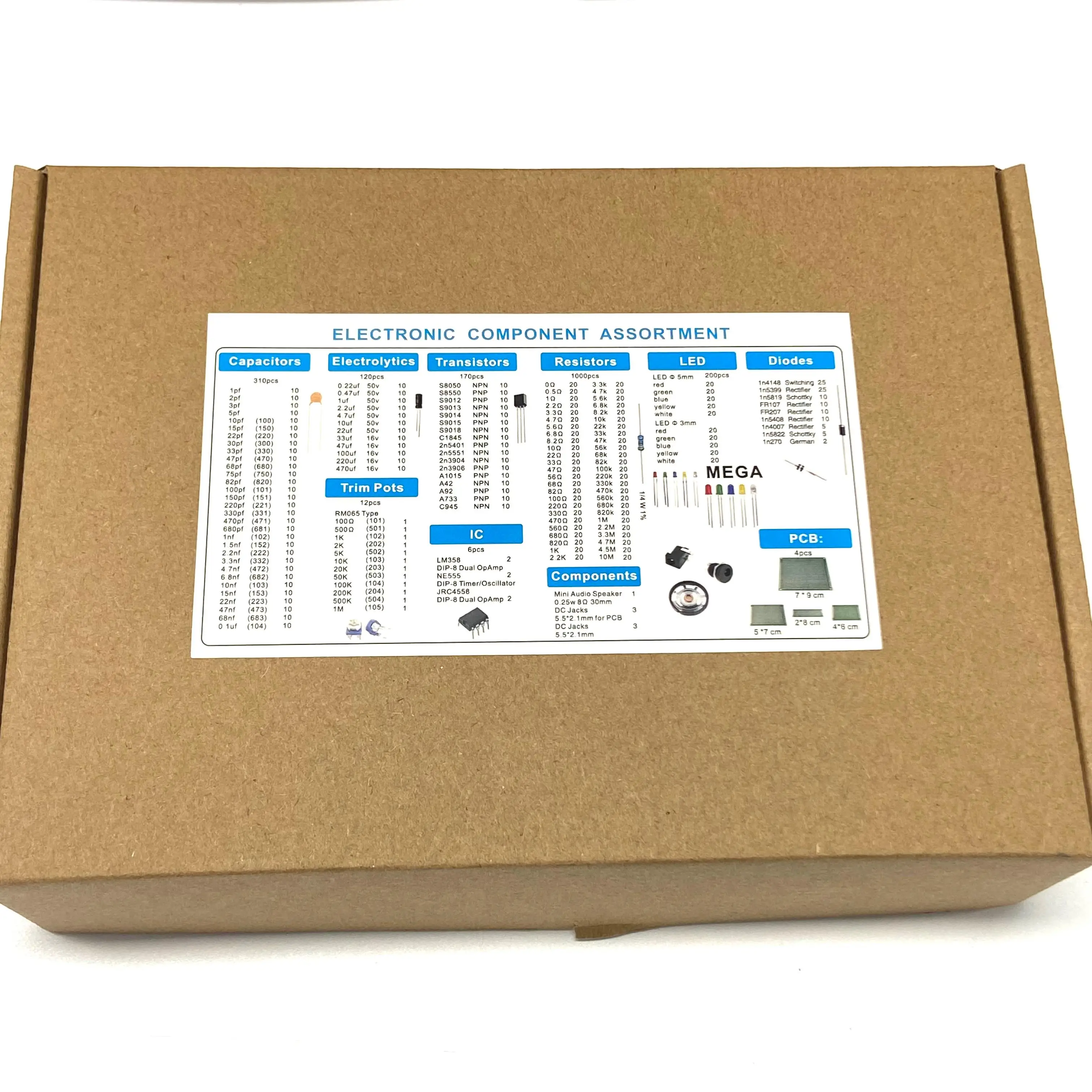 DIY Elektronik Komponenten Kit Sortiment Widerstände (1818 Stück) – Bild 5