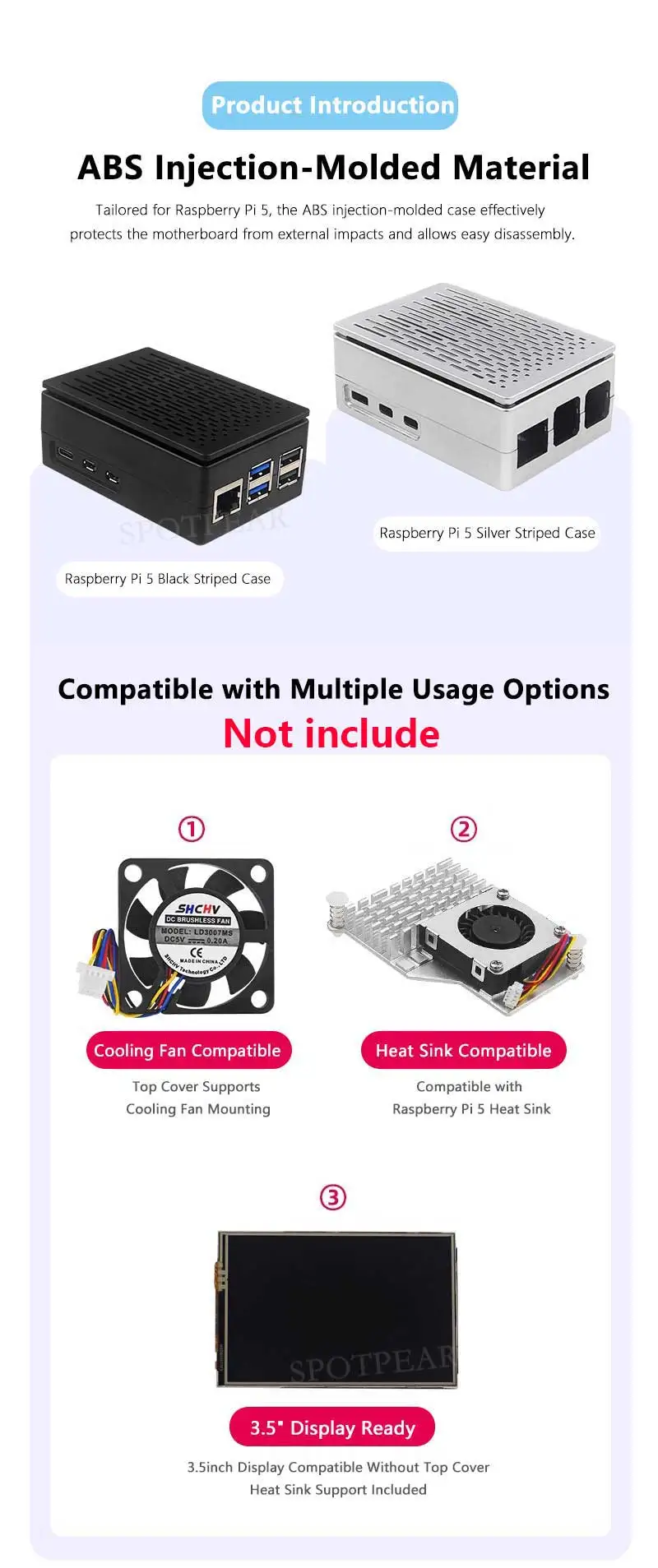 Raspberry PI 5 ABS-Gehäuse, großes Fassungsvermögen, kompatibel – Bild 2