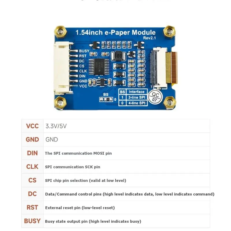LA-SPI E-Ink E-Paper-Bildschirm-Anzeigemodul 1,54 Zoll für Arduino – Bild 5