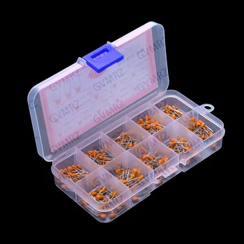 10Value 100PF 1NF 10NF 100NF 10PF-100NF Sortiment aus mehrschichtigen Keramikkondensatoren, je 30 Stück 10PF