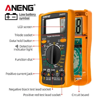 MultANENG DM850 Digitales Multimeter Automatisch Professionell 1999 Messungen Auto AC/DC Spannungsprüfer Ohm