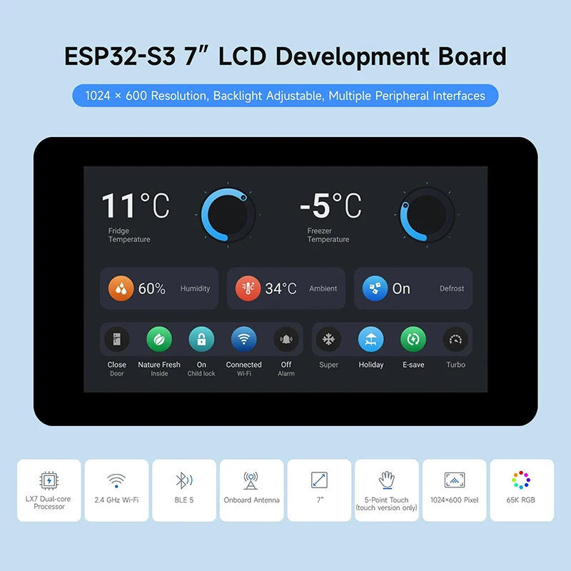 Waveshare ESP32-S3 7,0 Zoll 1024 x 600 LCD-Entwicklungsboard – Bild 3
