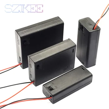 AA-Batteriebox AA-Batteriehalter AA-Box AA-Aufbewahrungsbox mit Schalter mit Kabel 1/2/3/4 Steckplätze
