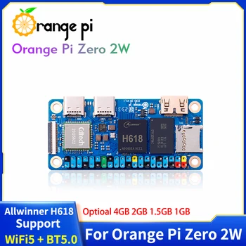 Orange Pi Zero 2 W 4 GB 2 GB 1,5 GB 1 GB RAM Allwinner H618 Quad-Core Cortex-A53 Mini-PC unterstützt WiFi5