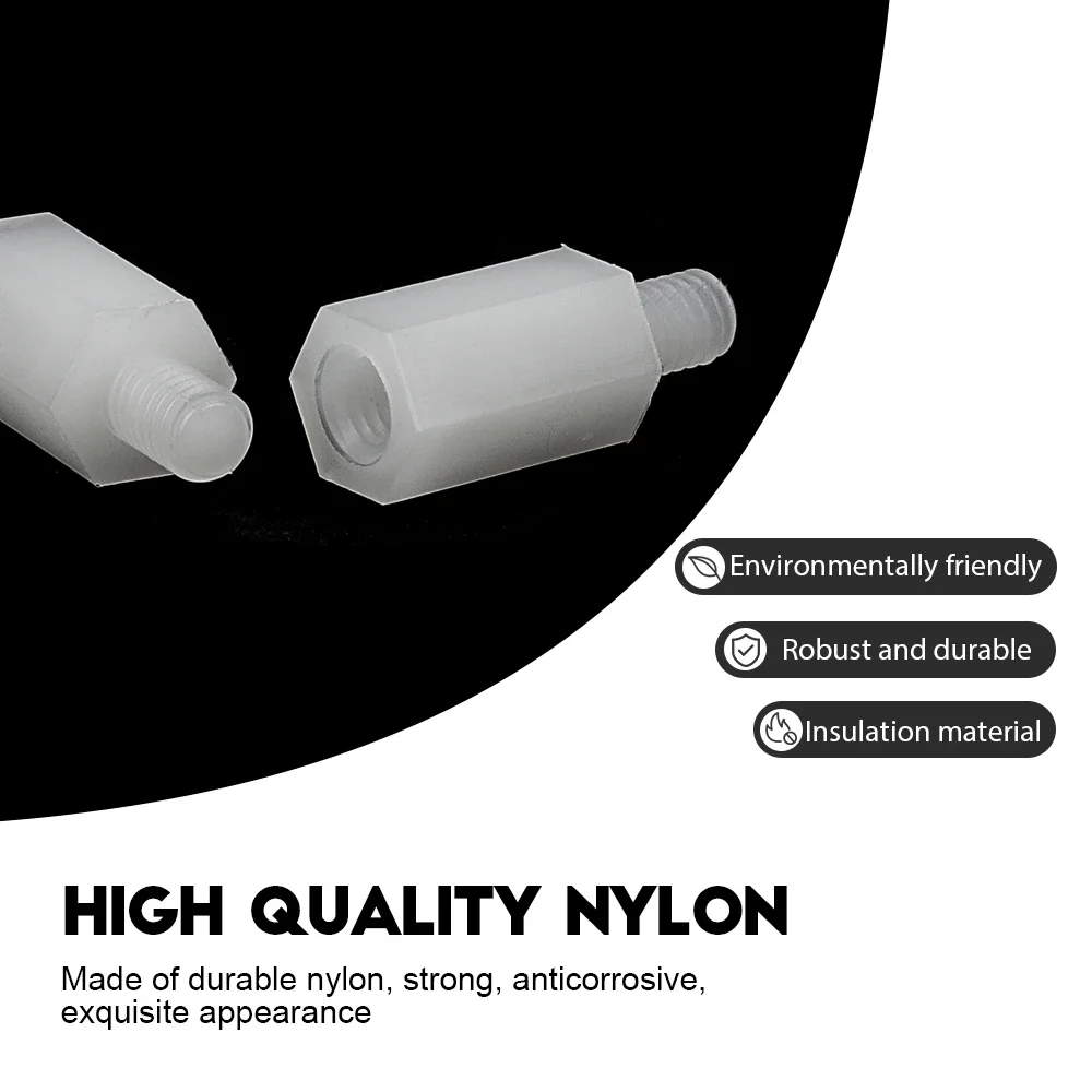 Nylon Hex Standoff Spacer M2 M 2,5 M3 M4 Männlich-weibliche Kunststoff – Bild 4